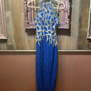 BLUE BEADED GOWN