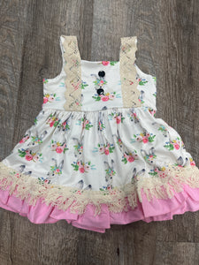 PINK RUFFLE DRESS-6/12MO