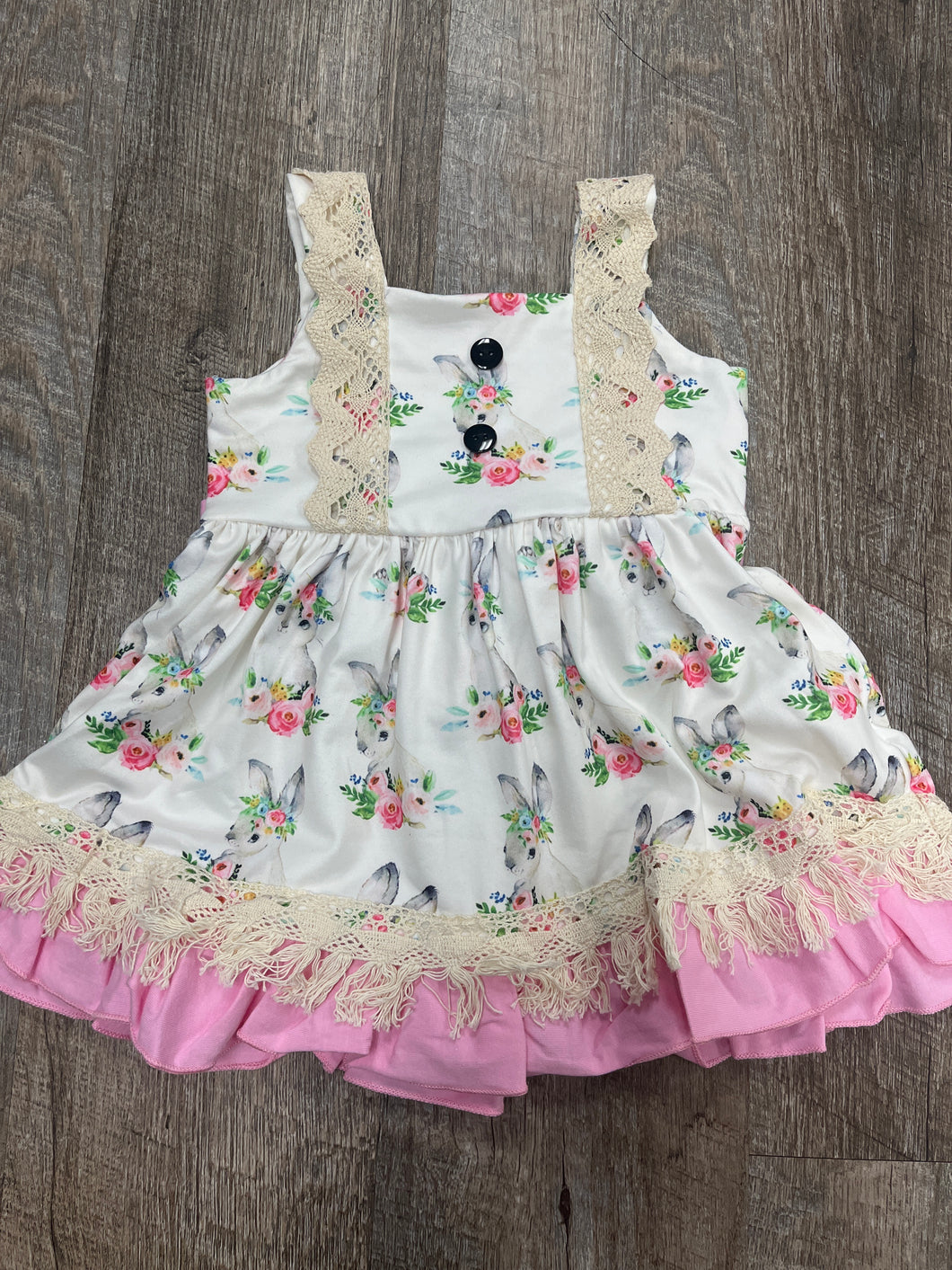 PINK RUFFLE DRESS-6/12MO