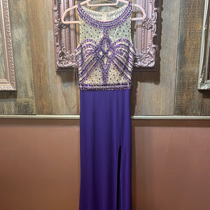 BEADED PURPLE DRESS