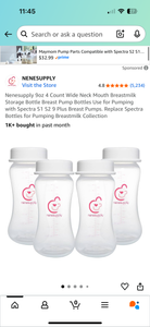 PUMPING MILK COLLECTION BOTTLES